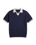 Knit Striped T-Shirt - Navy