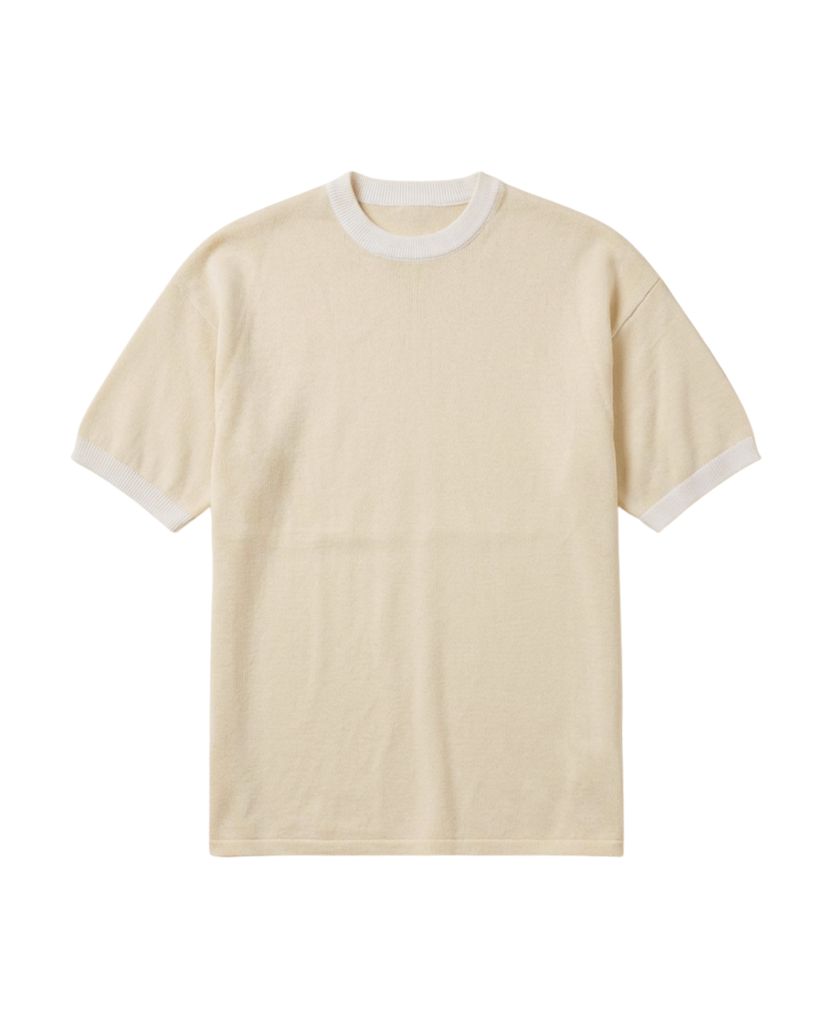 Knit Ringer T-Shirt – Beige
