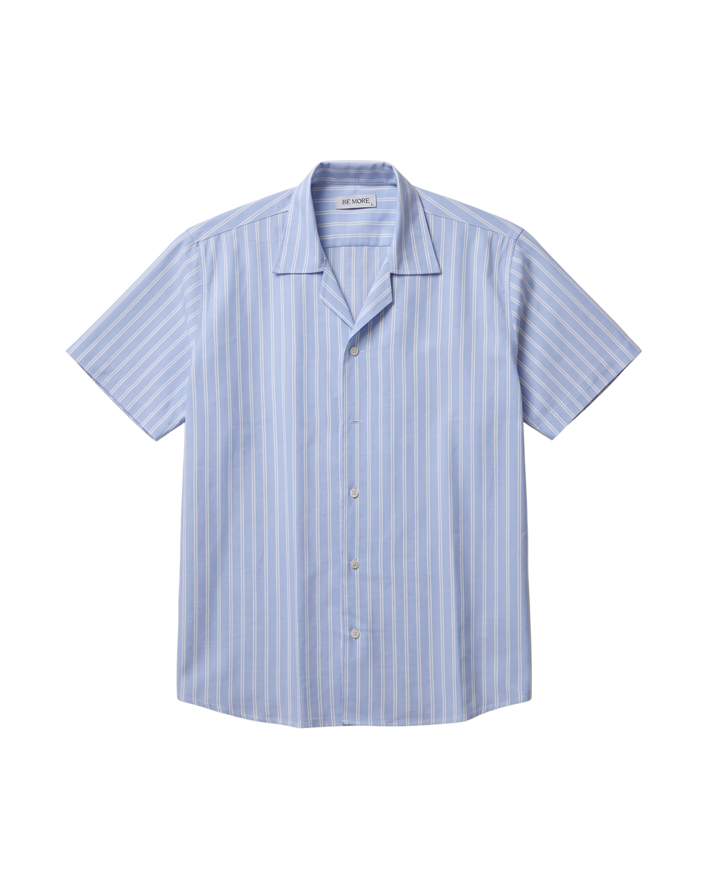 Camp Collar Striped Shirt - Baby Blue