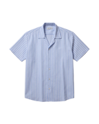 Camp Collar Striped Shirt - Baby Blue