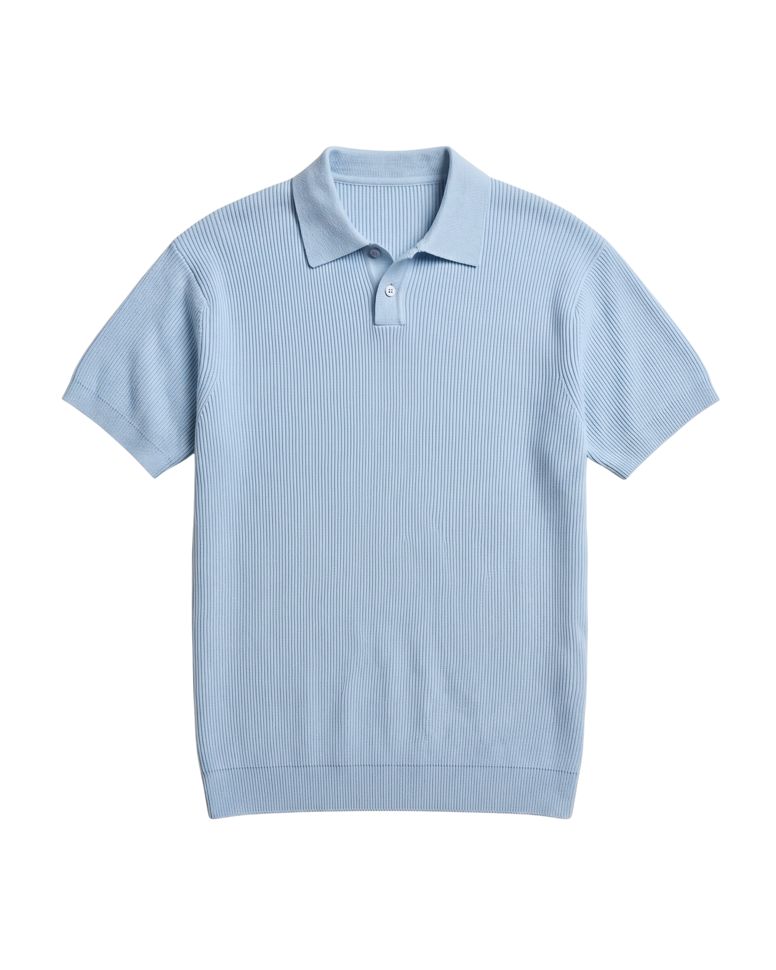 Knit Ribbed T-Shirt – Blue Sky