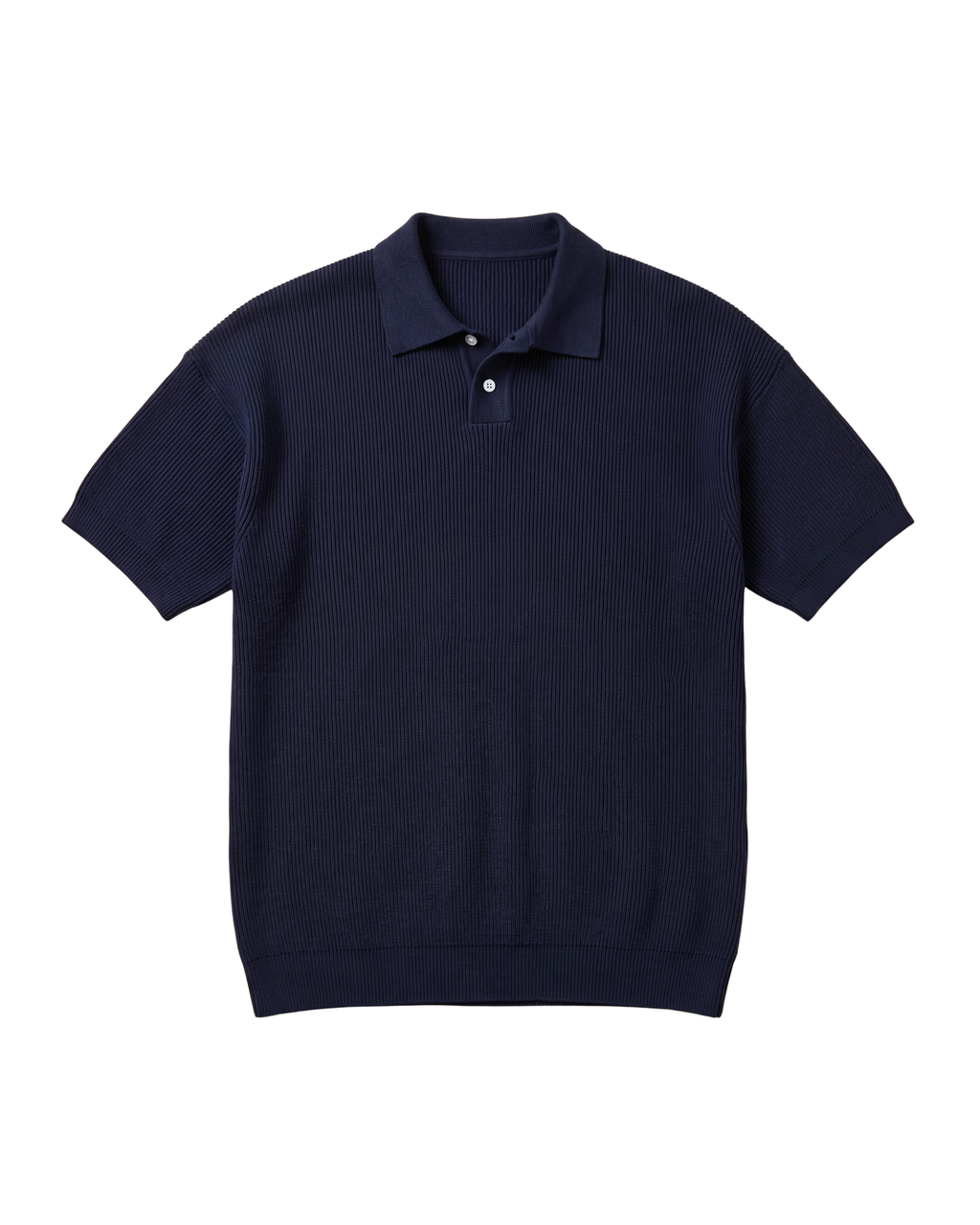 Knit Ribbed T-Shirt – Navy