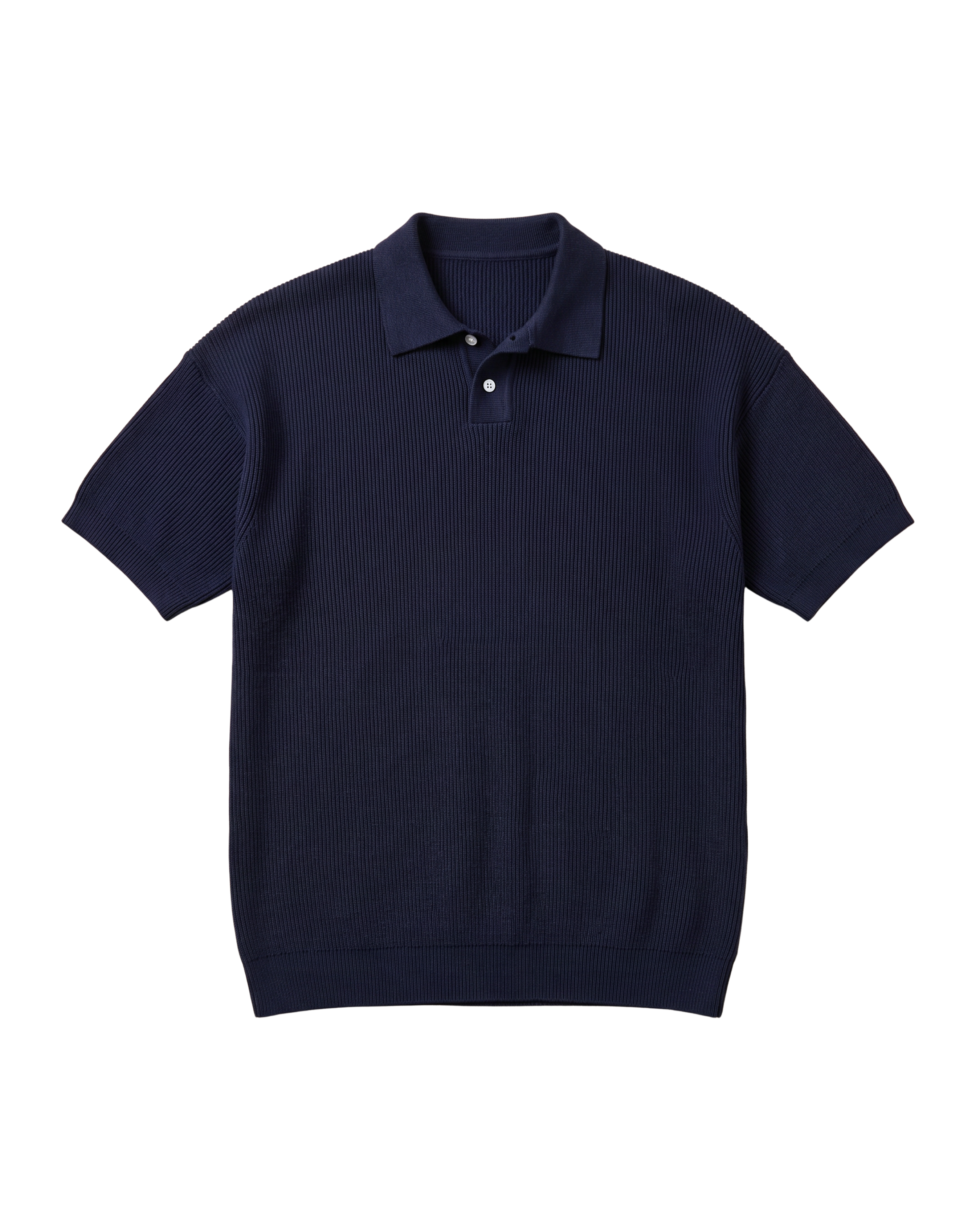 Knit Ribbed T-Shirt – Navy
