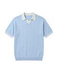 Knit Striped T-Shirt – Sky Blue