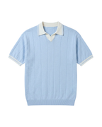 Knit Striped T-Shirt – Sky Blue