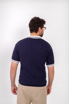 Knit Striped T-Shirt – Navy