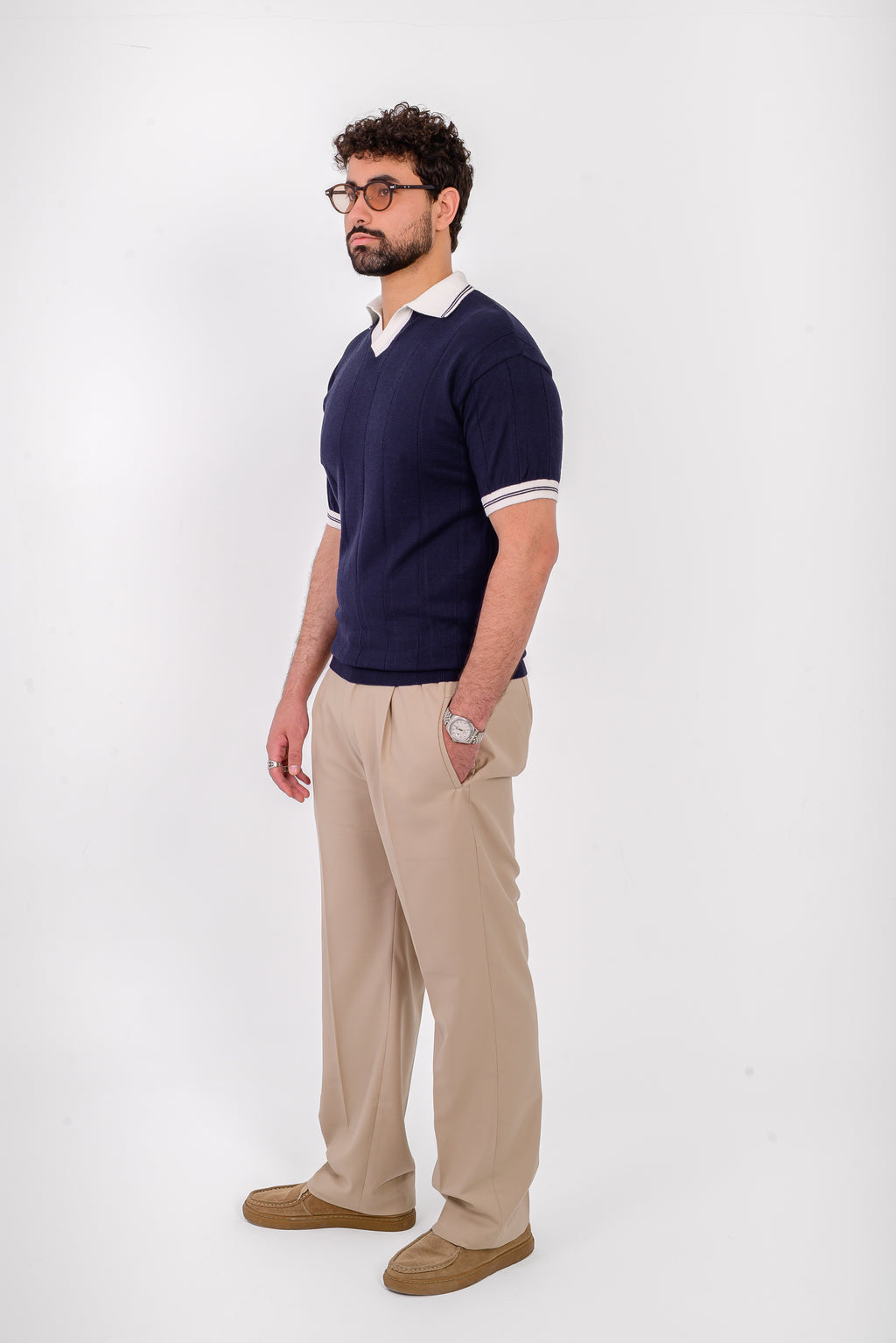Beige Tailored Trousers