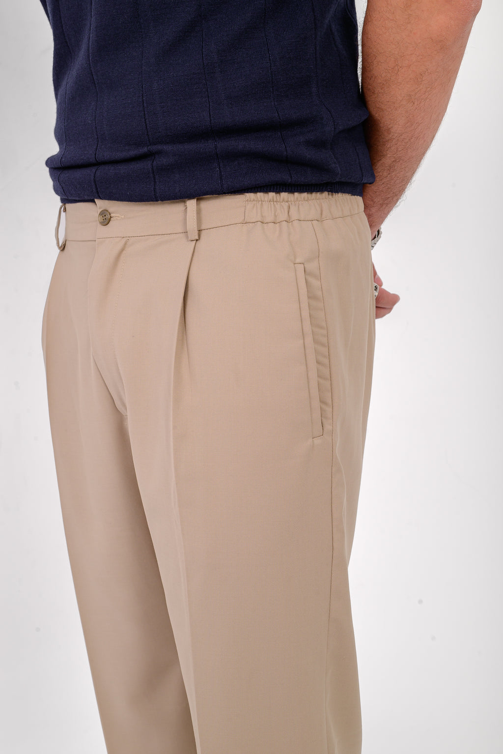 Beige Tailored Trousers