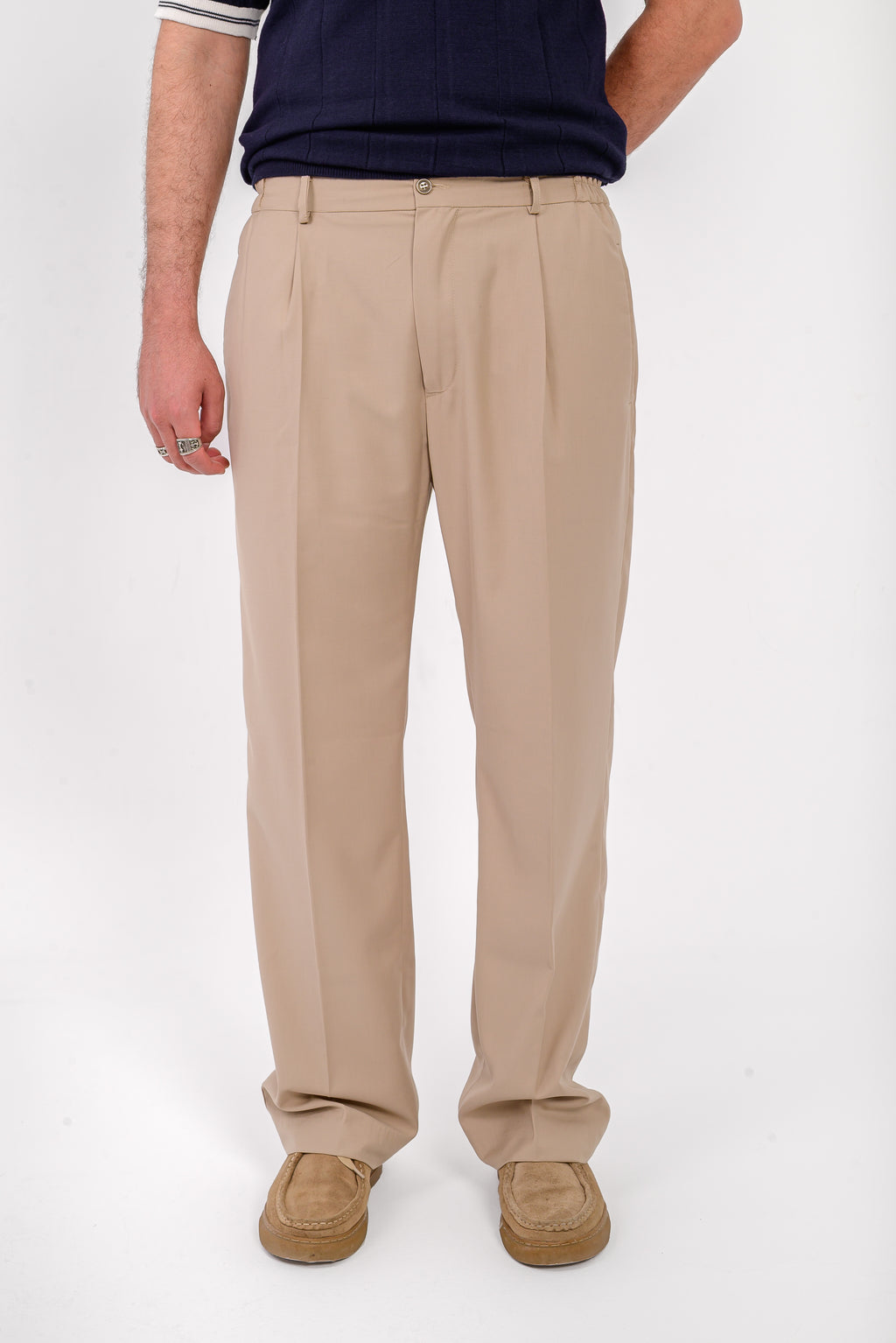 Beige Tailored Trousers