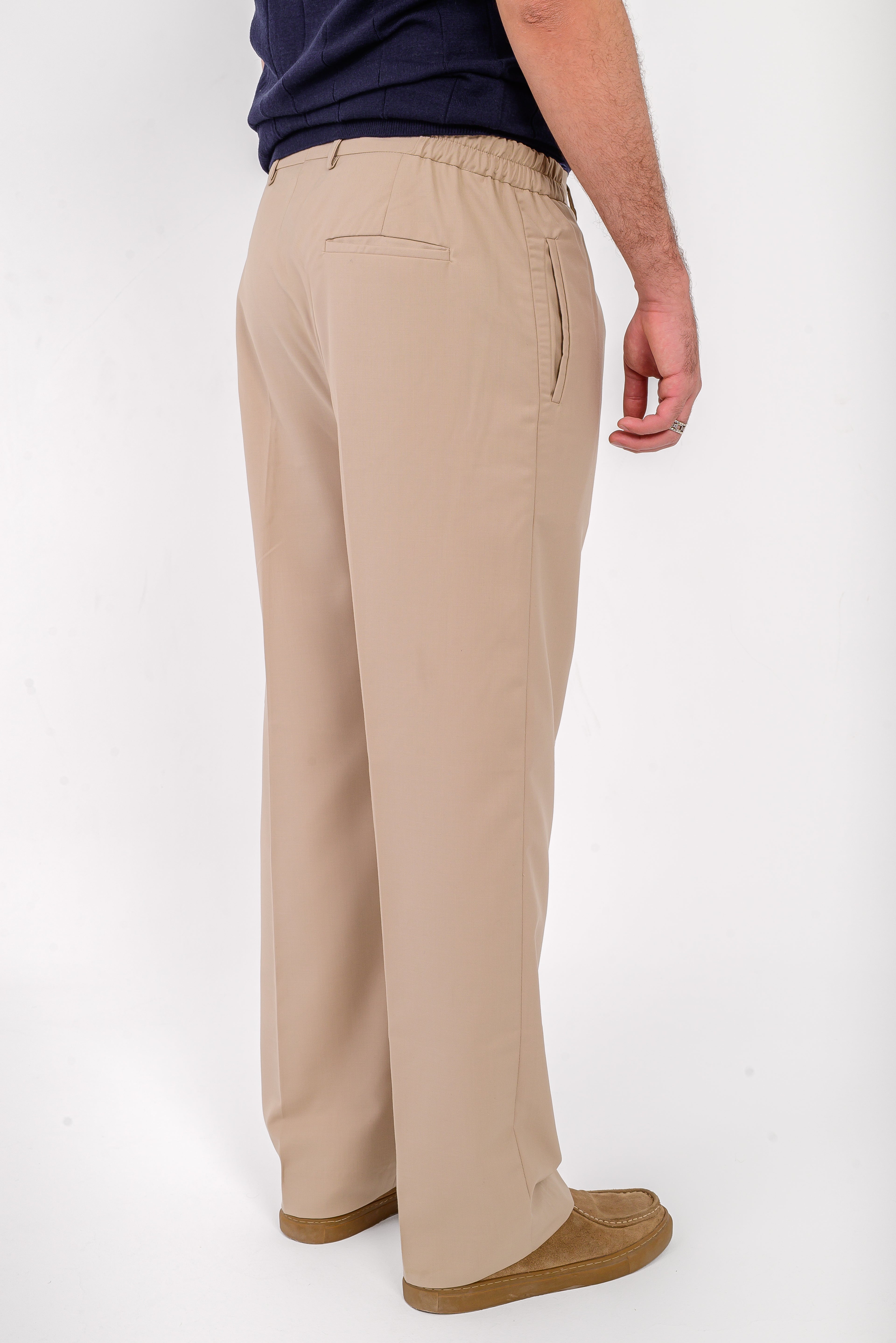 Beige Tailored Trousers