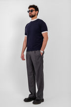 Knit Ringer T-Shirt – Navy