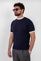 Knit Ringer T-Shirt – Navy