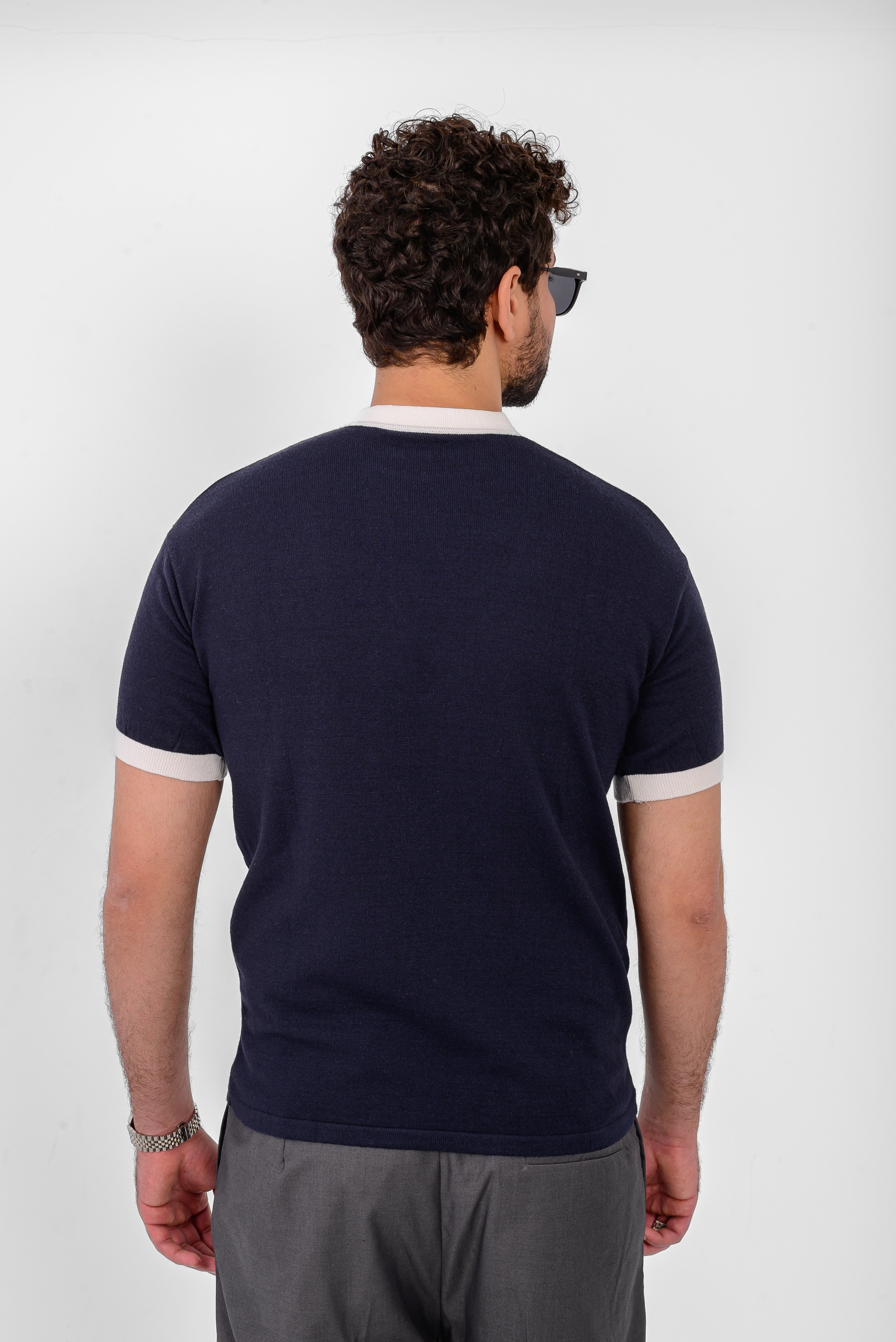 Knit Ringer T-Shirt – Navy