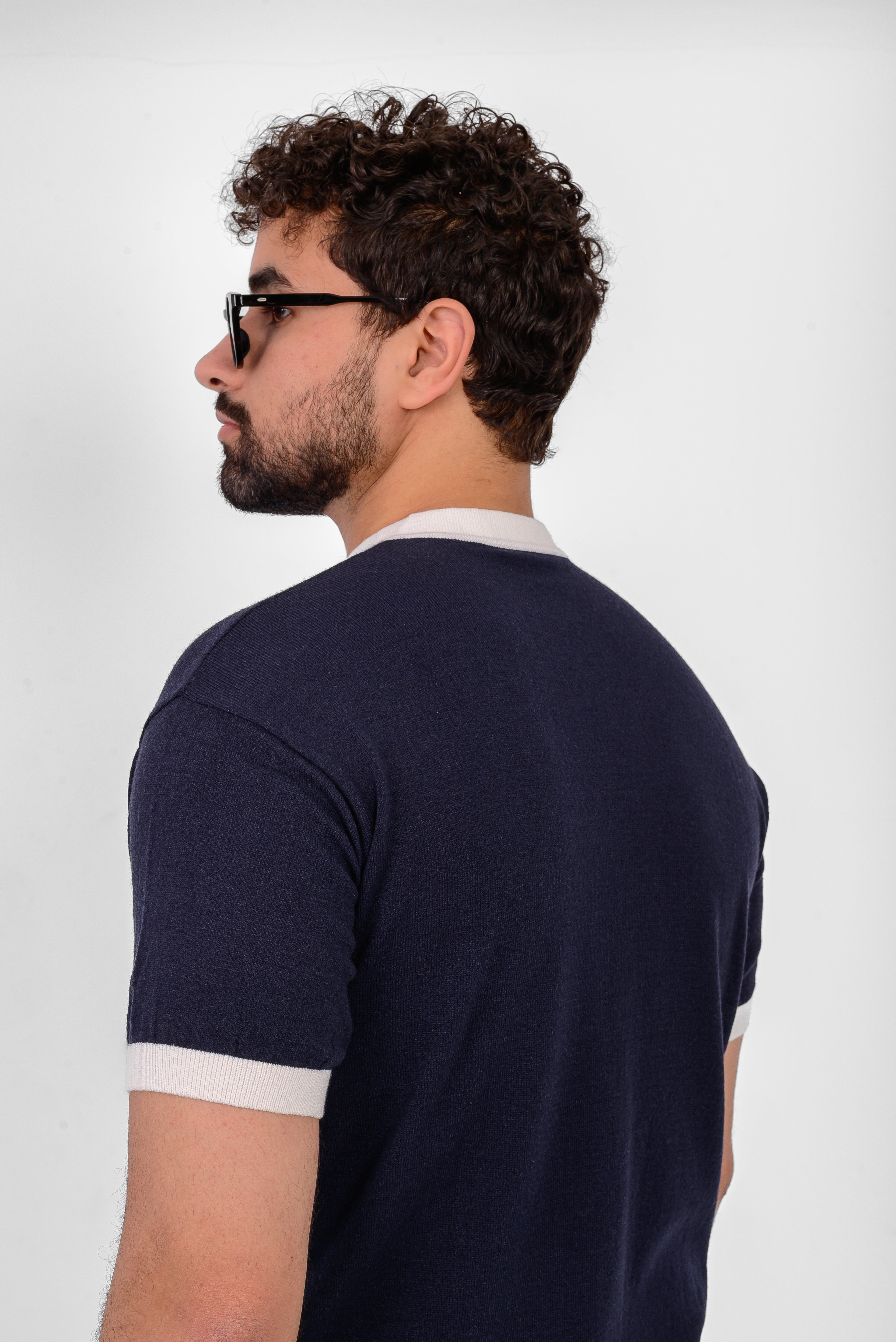 Knit Ringer T-Shirt – Navy