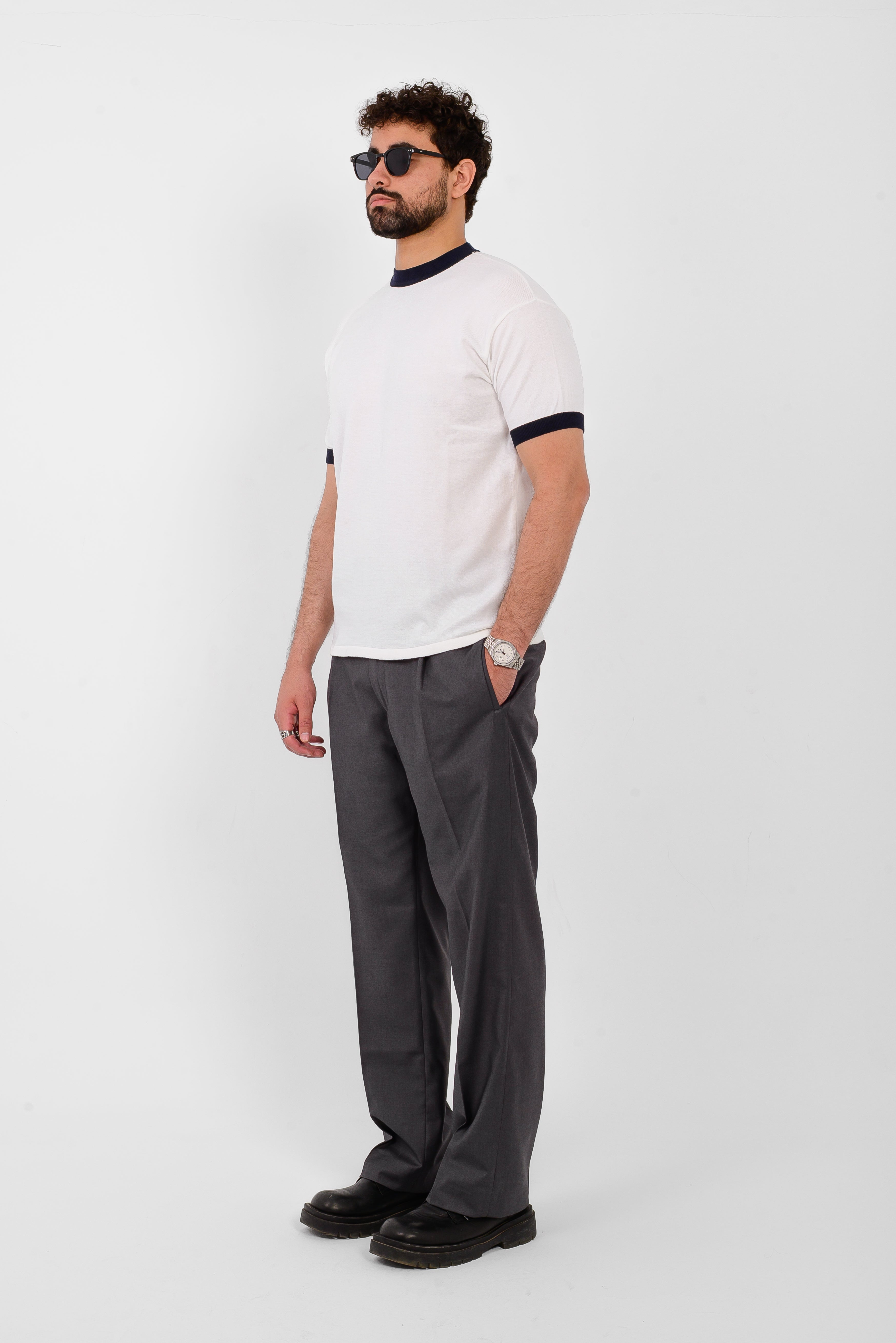 Knit Ringer T-Shirt – White