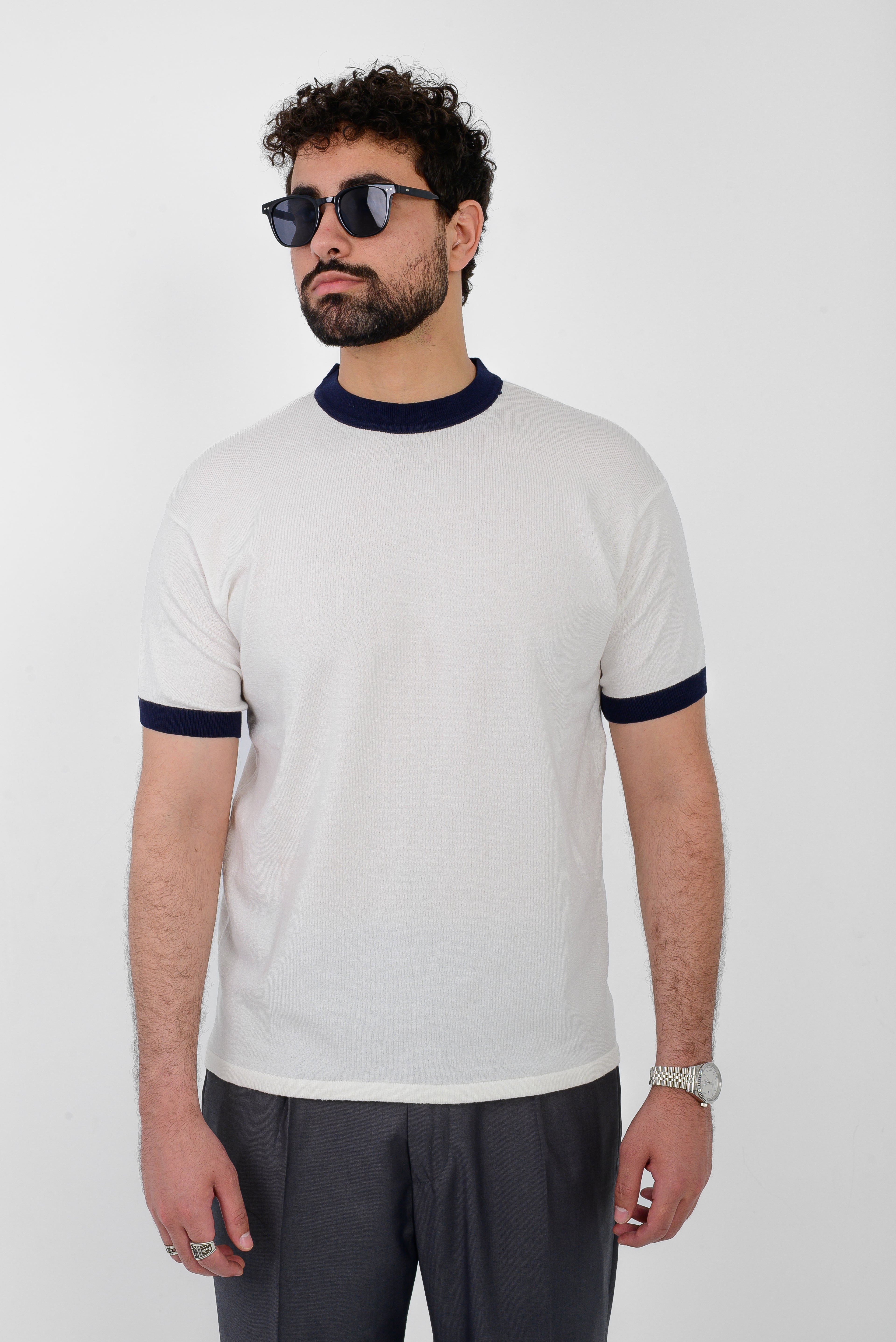 Knit Ringer T-Shirt – White