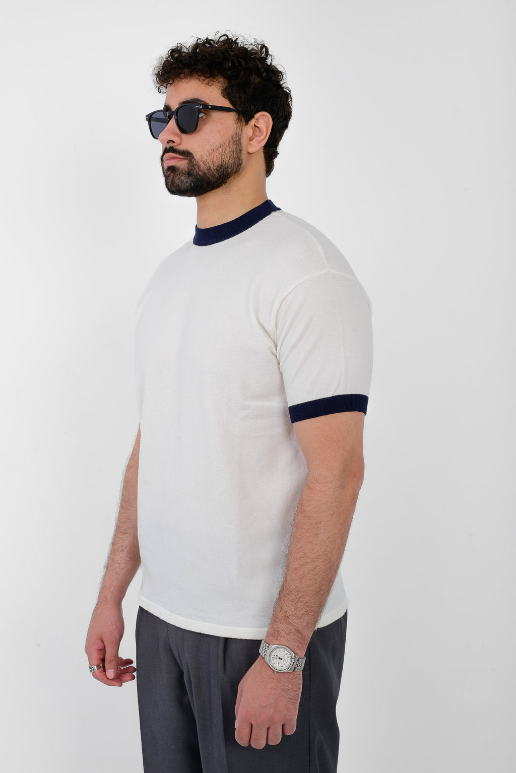 Knit Ringer T-Shirt – White