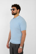 Knit Ribbed T-Shirt – Blue Sky