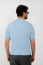 Knit Ribbed T-Shirt – Blue Sky