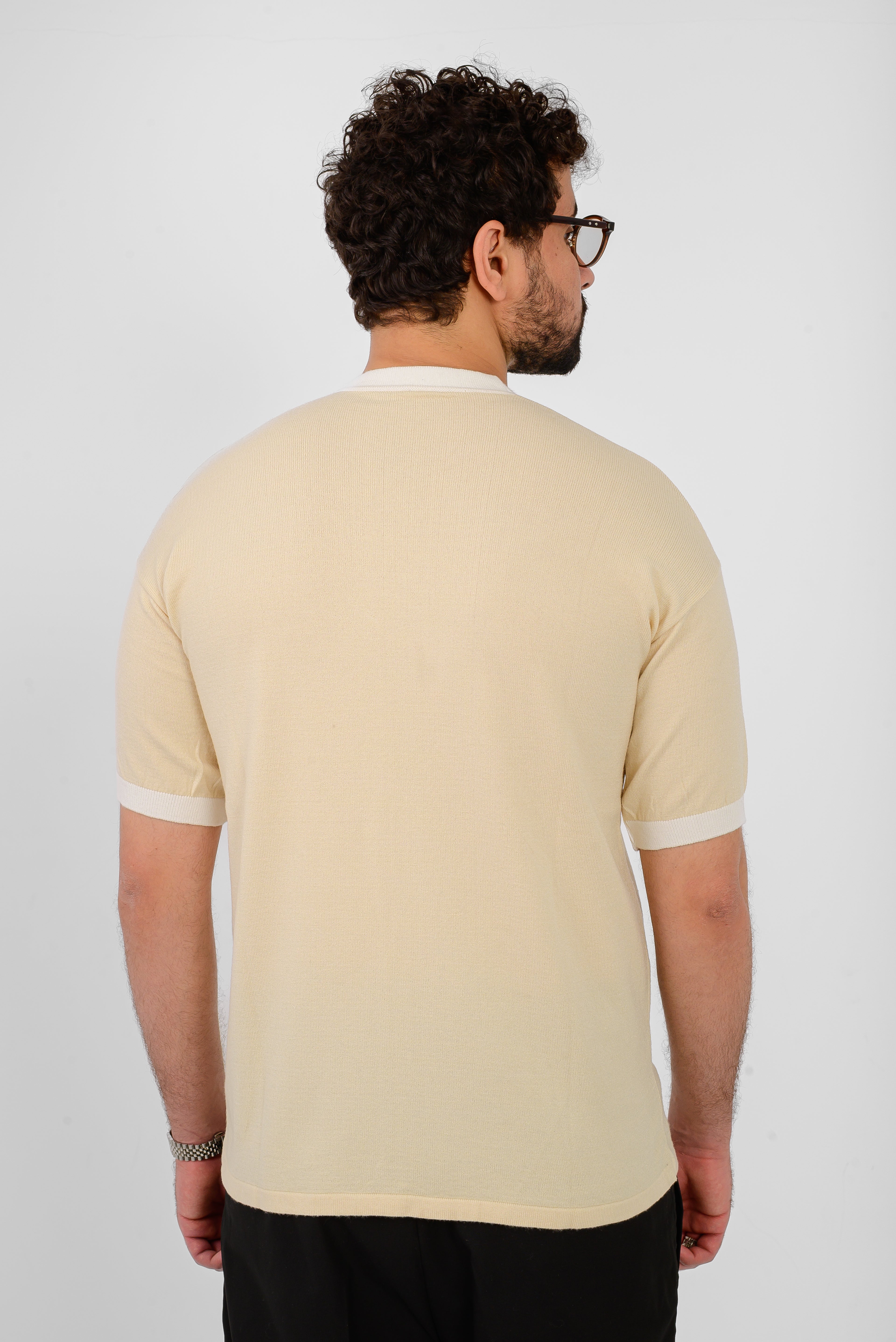 Knit Ringer T-Shirt – Beige