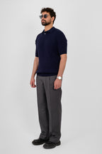Knit Ribbed T-Shirt – Navy