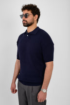 Knit Ribbed T-Shirt – Navy