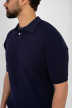 Knit Ribbed T-Shirt – Navy