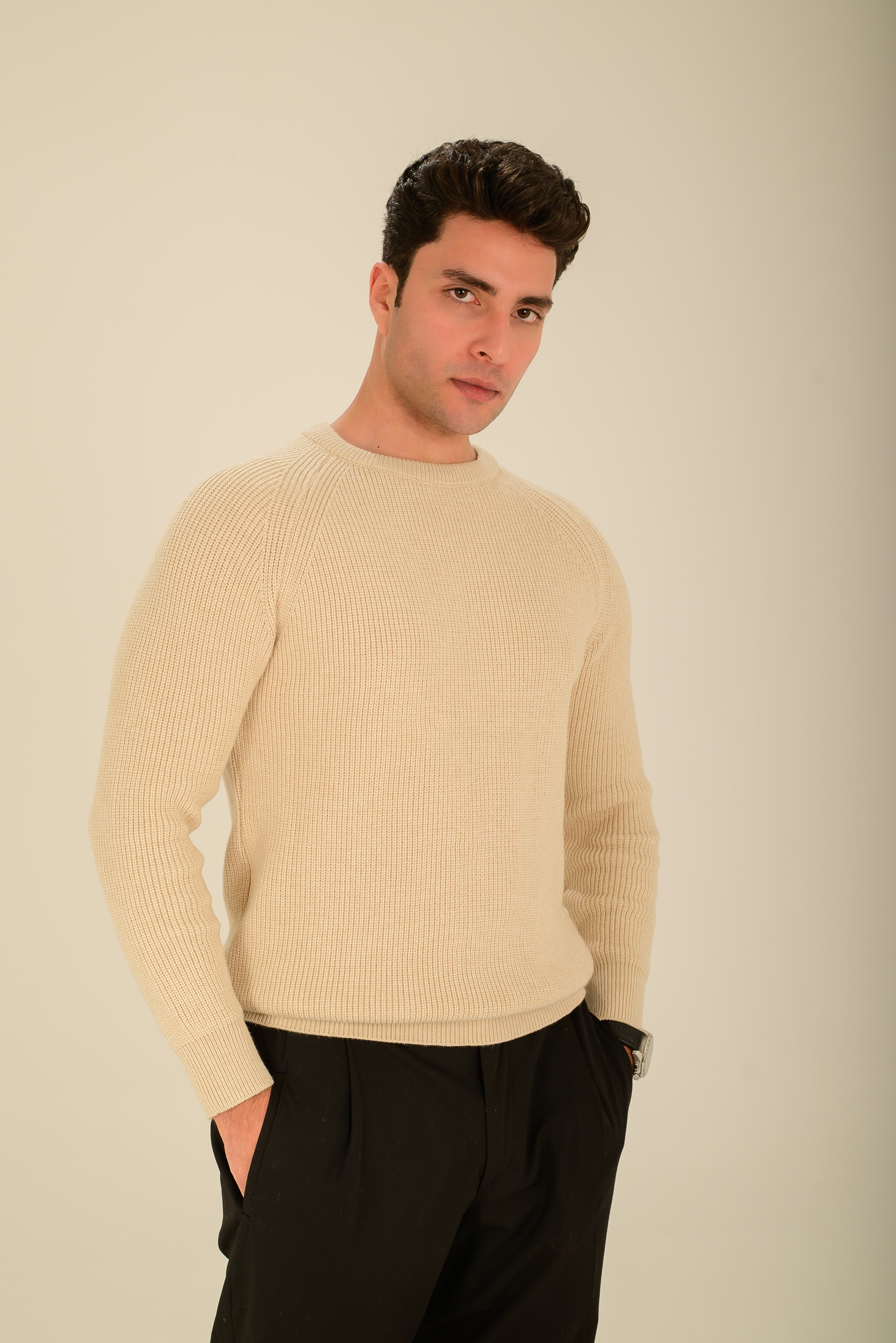 Ribbed Sweater – Beige