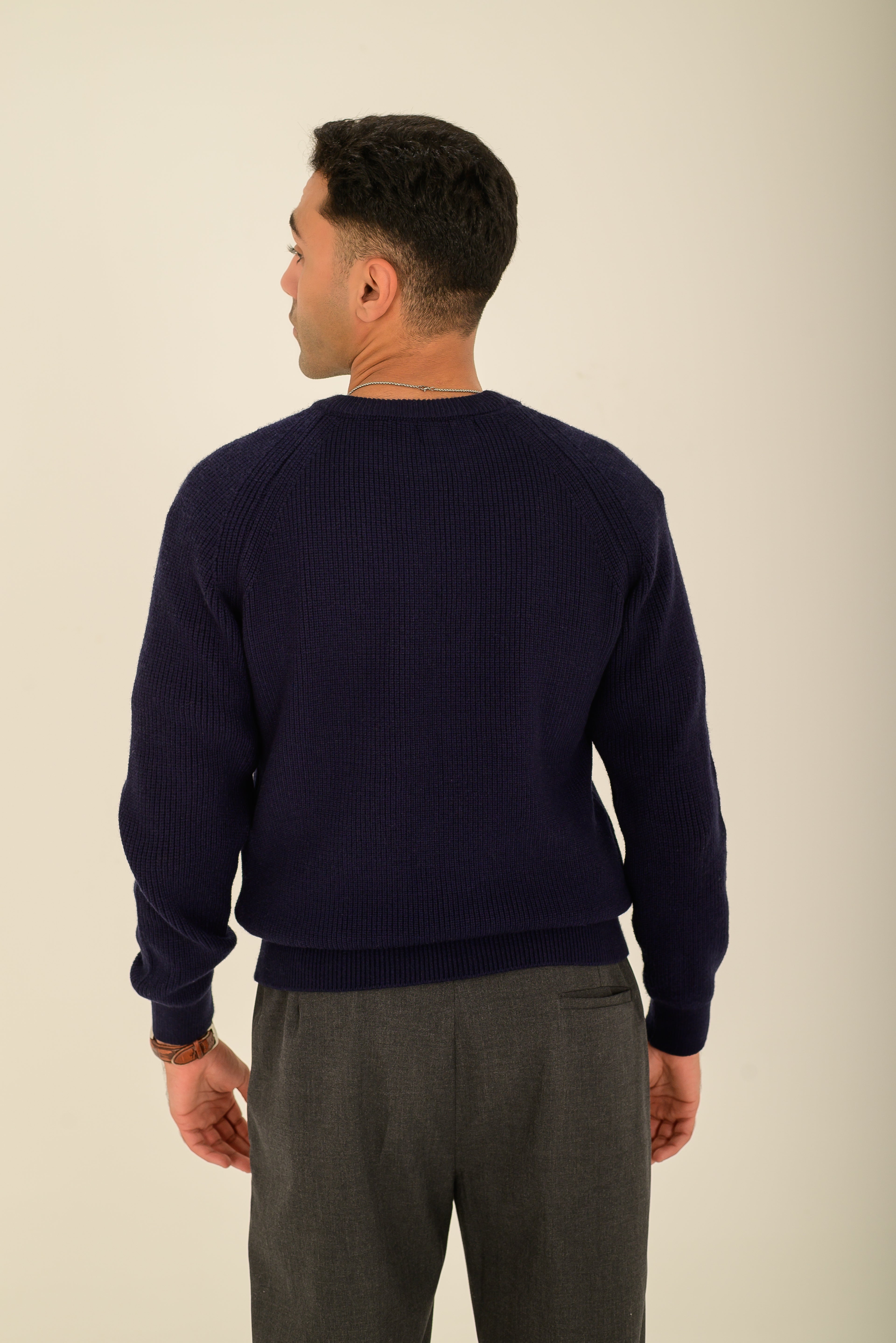 Ribbed Sweater – Dark Navy