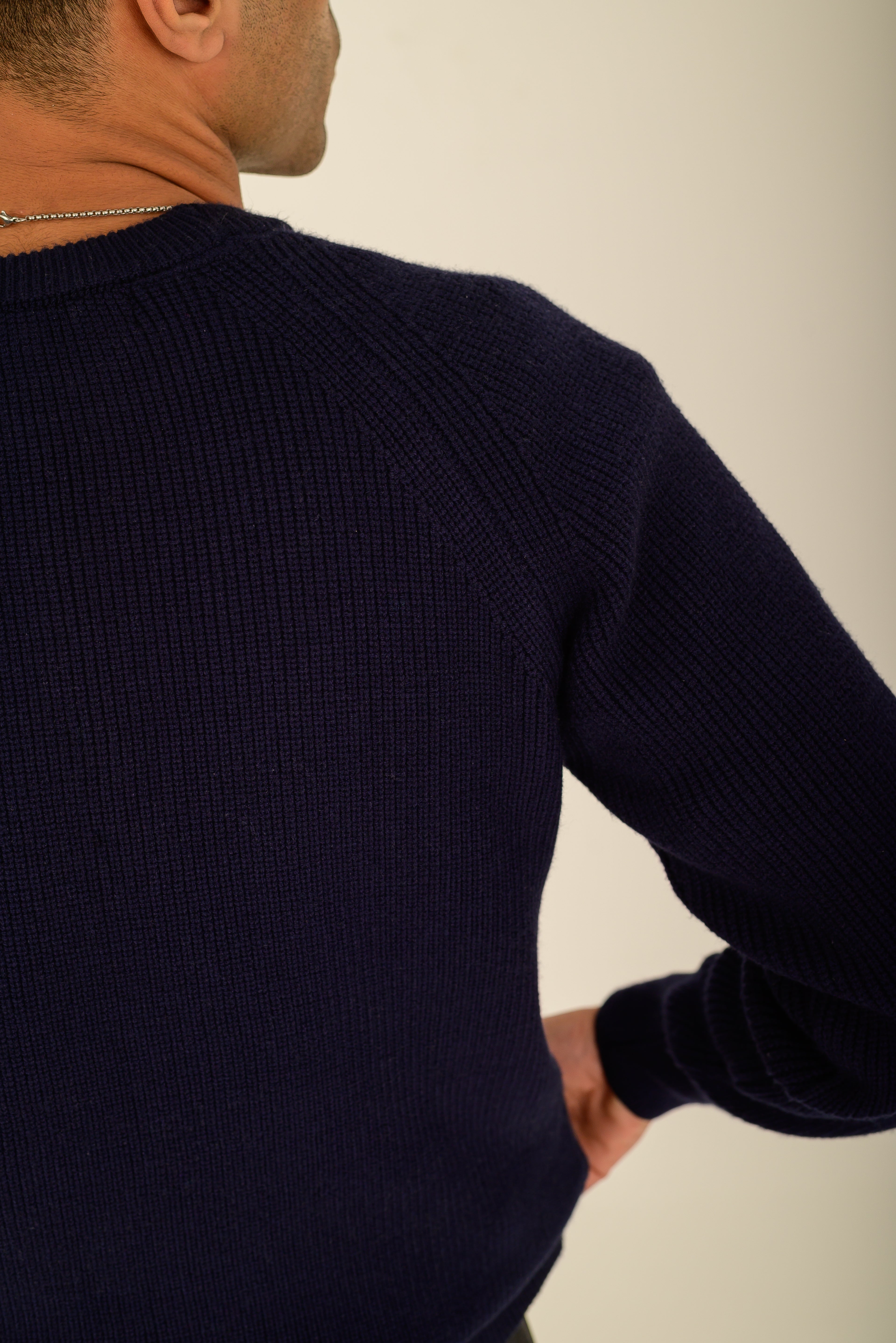 Ribbed Sweater – Dark Navy