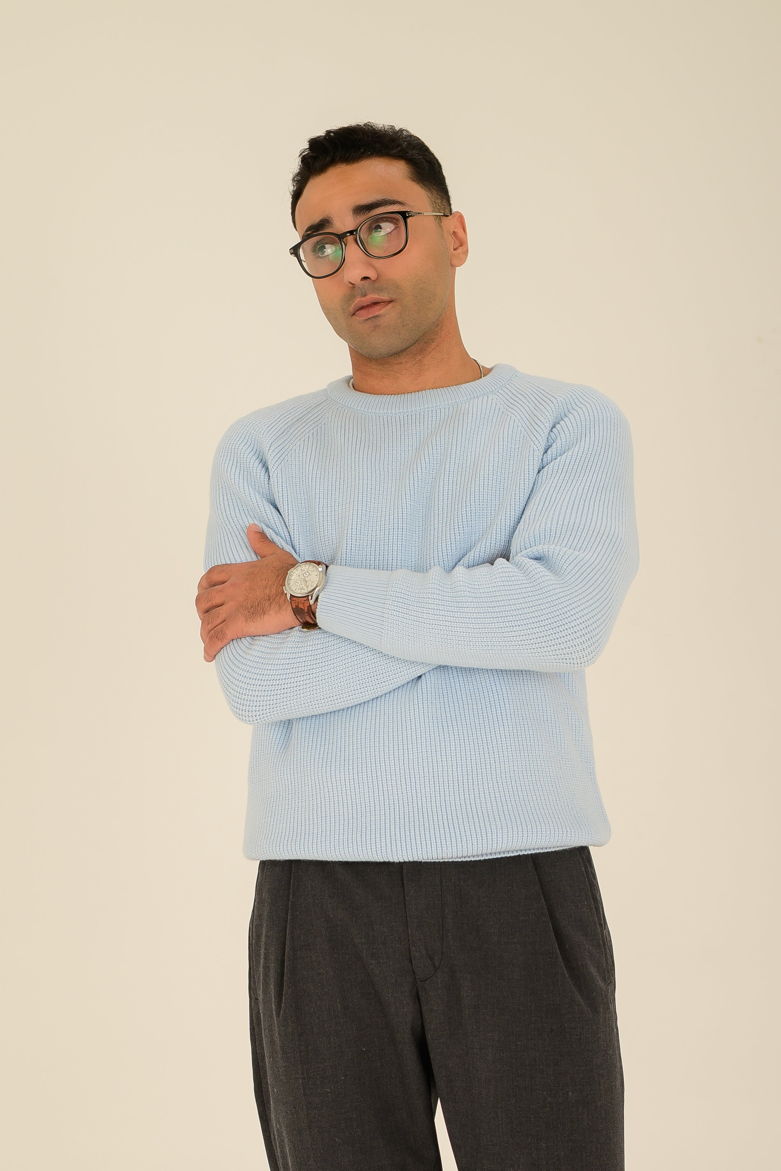 Ribbed Sweater - Heather Sky