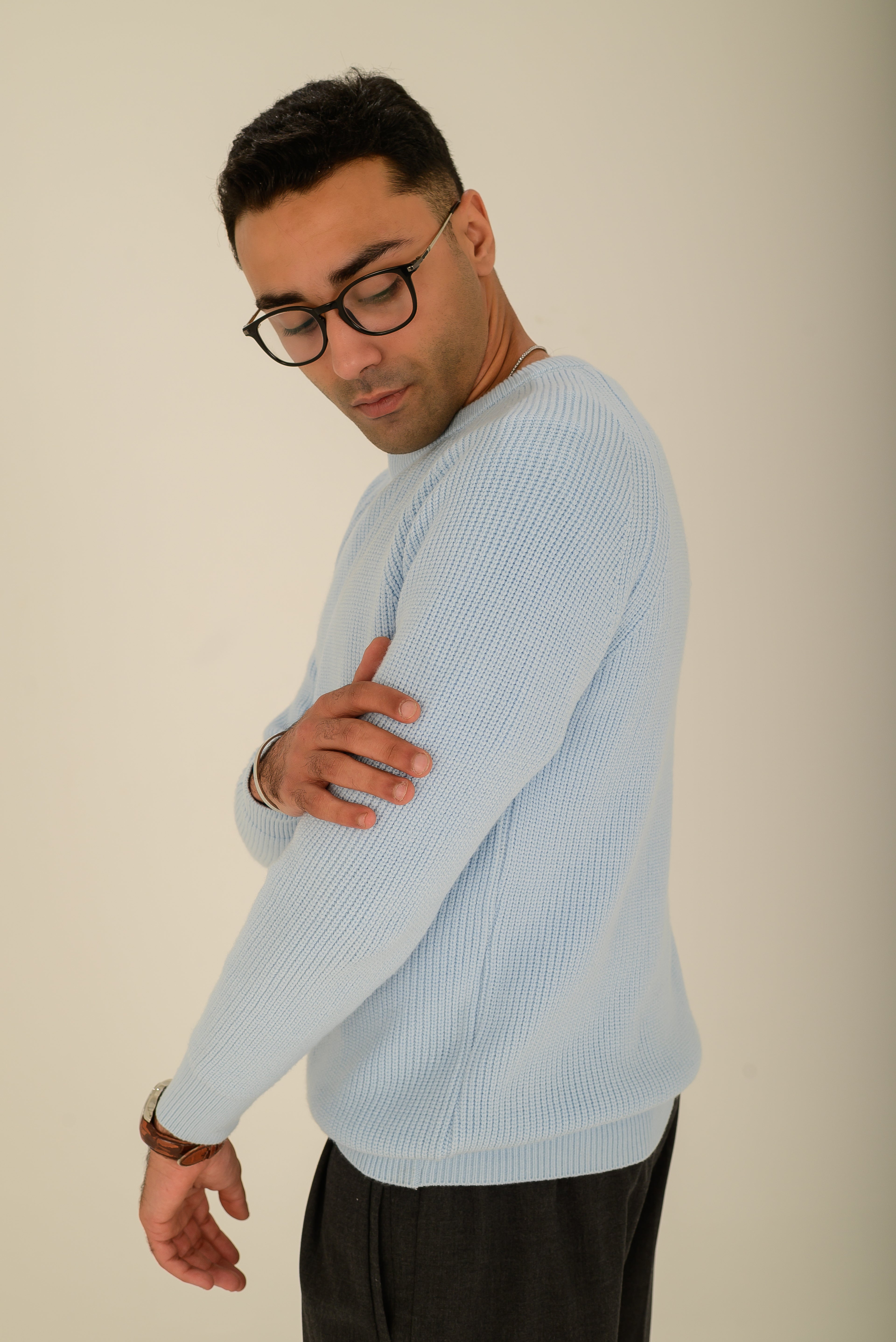 Ribbed Sweater - Heather Sky