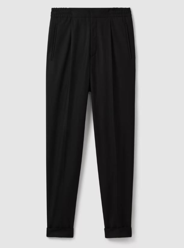 Relaxed-Fit Pleated Tapered Trousers
