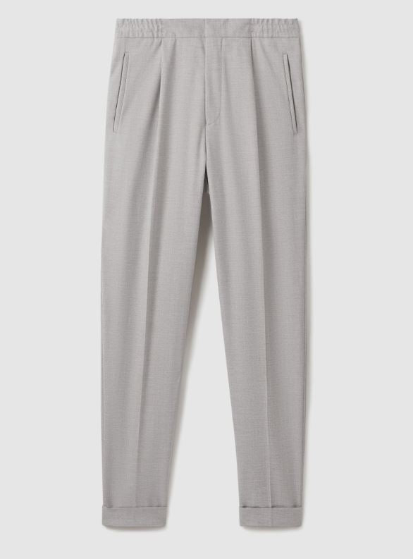 Relaxed-Fit Pleated Tapered Trousers