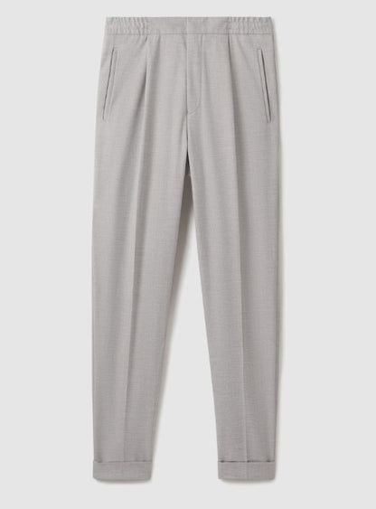 Relaxed-Fit Pleated Tapered Trousers