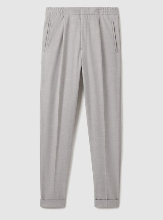 Relaxed-Fit Pleated Tapered Trousers