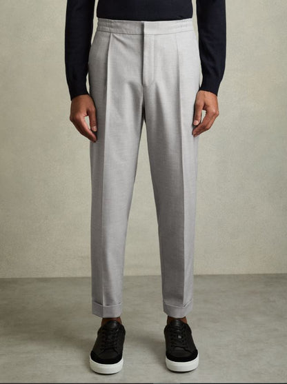 Relaxed-Fit Pleated Tapered Trousers